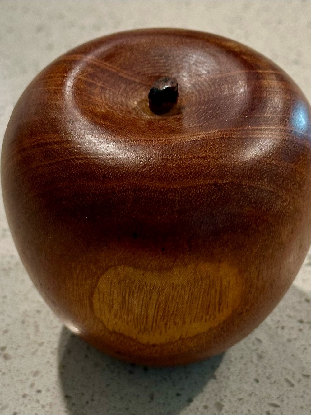 Hand-Turned Wooden Apple - Warm Brown